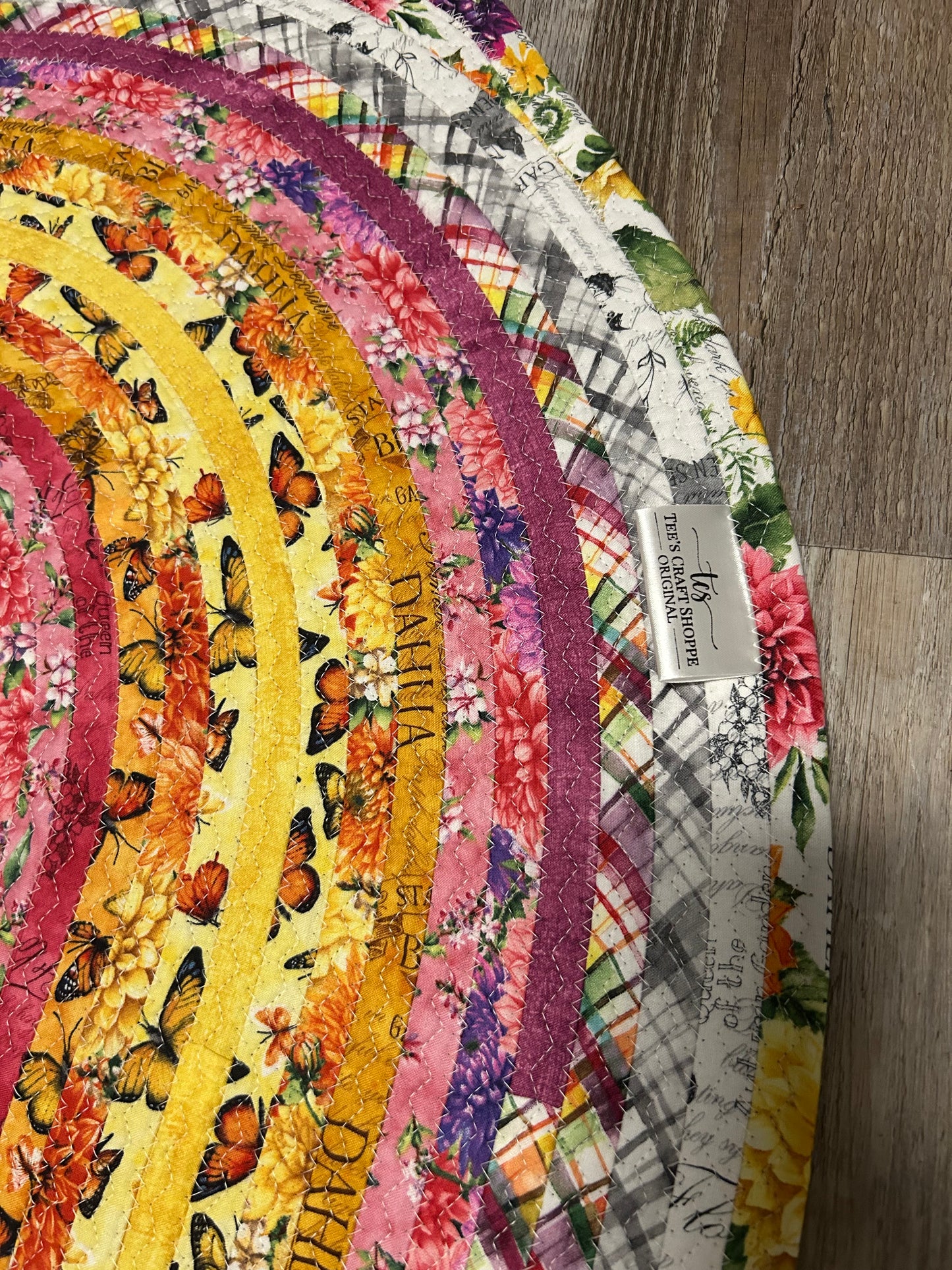 Fabric Strip Rug Oval - Dahlia Botanical 0033