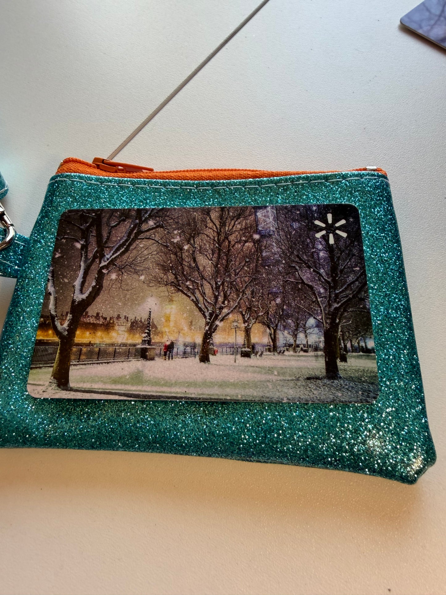 Sale - BLAST FROM THE PAST Wristlet Aqua Glitter F10