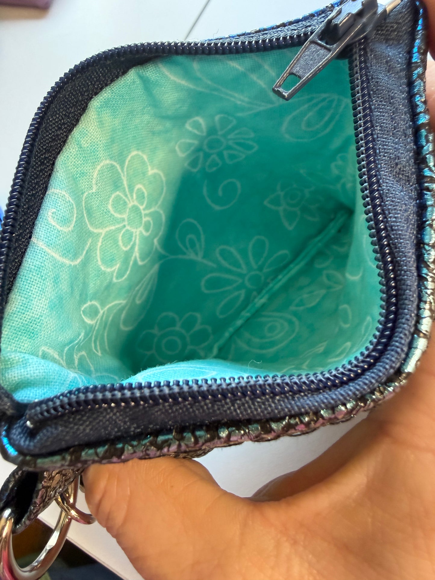 Sale - BLAST FROM THE PAST Wristlet Silver & Blue F17