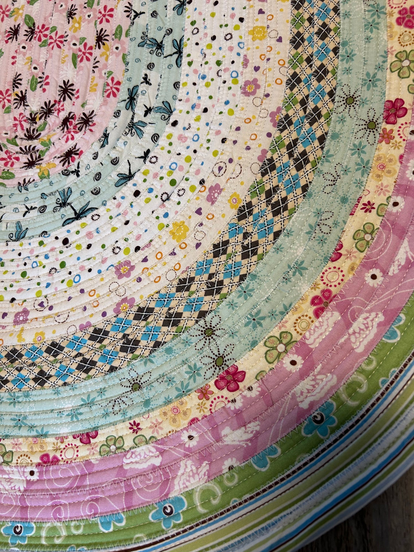 Fabric Strip Rug Oval - Happy Spring 0027