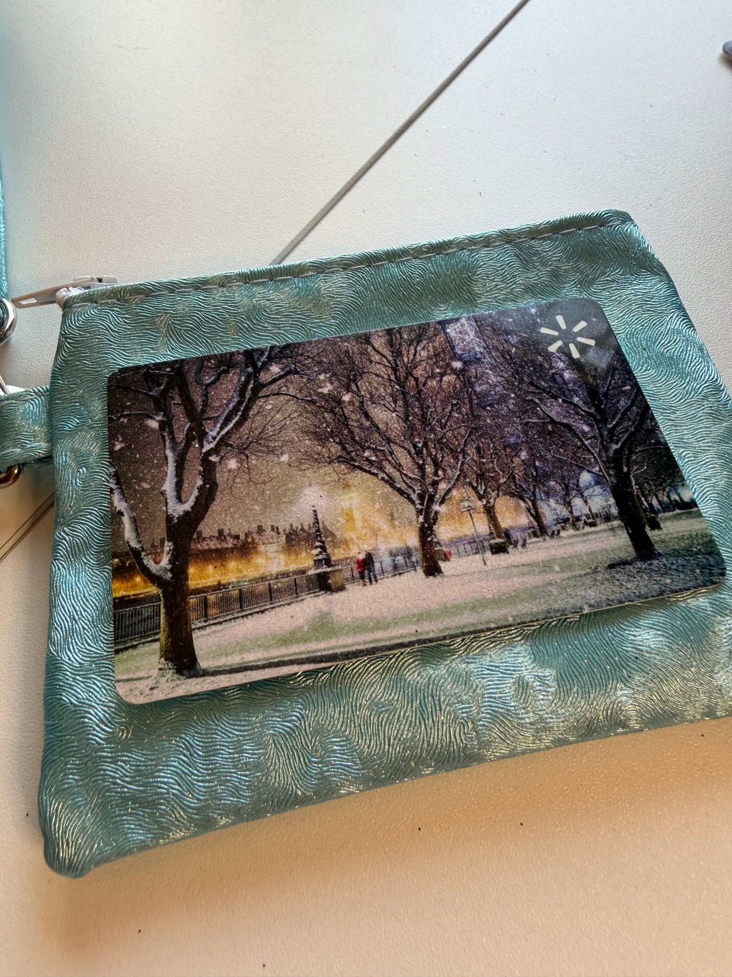 Sale - BLAST FROM THE PAST Wristlet Blue Glitter F08