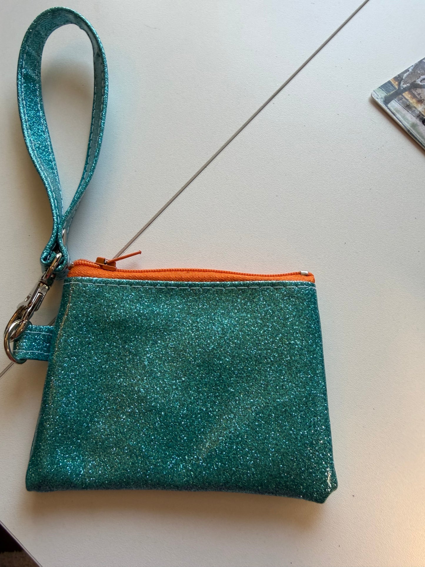 Sale - BLAST FROM THE PAST Wristlet Aqua Glitter F10