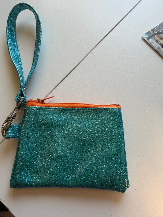 Sale - BLAST FROM THE PAST Wristlet Aqua Glitter F10