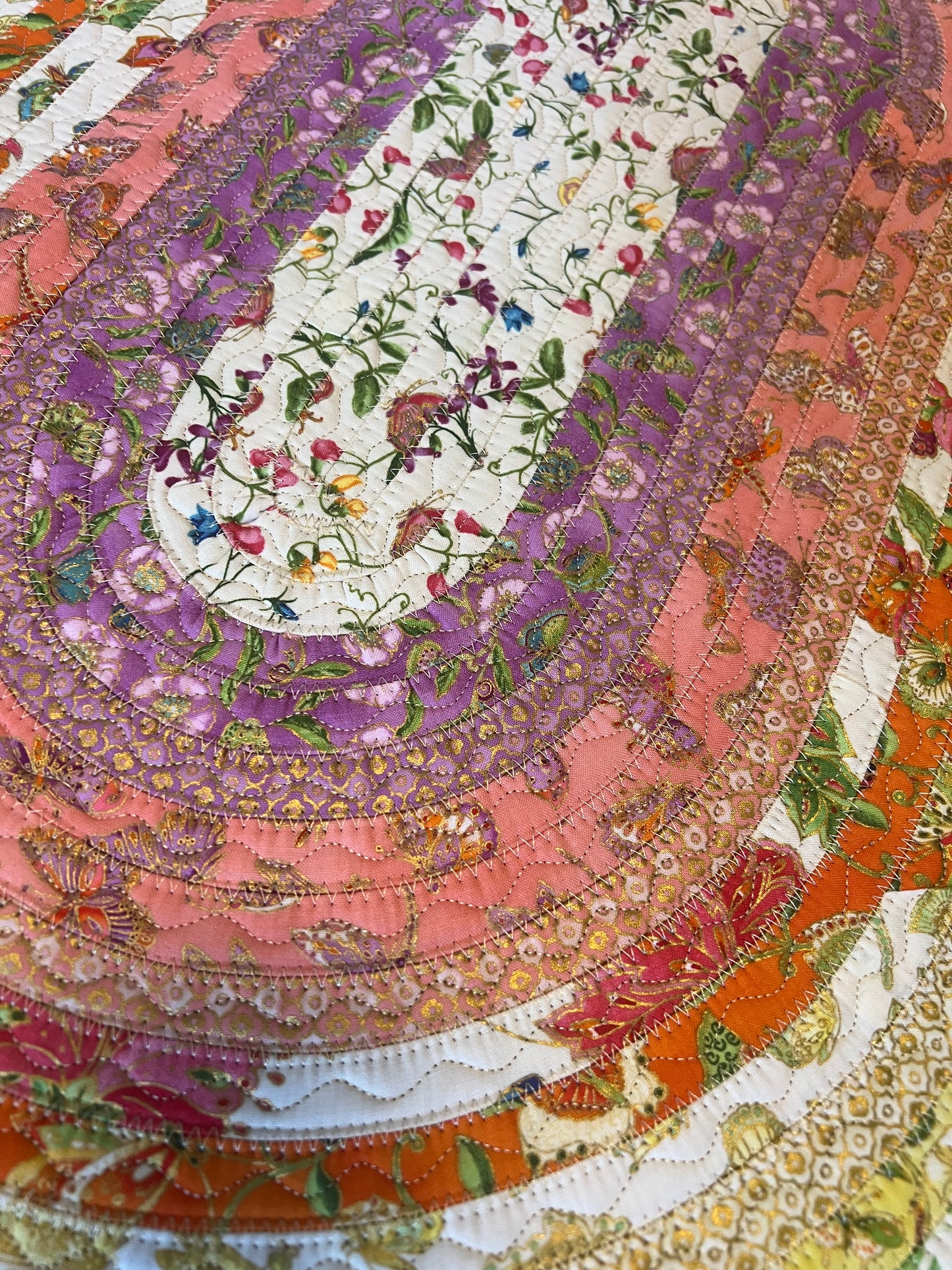 Fabric Strip Rug Oval - Butterfly Gold 0025