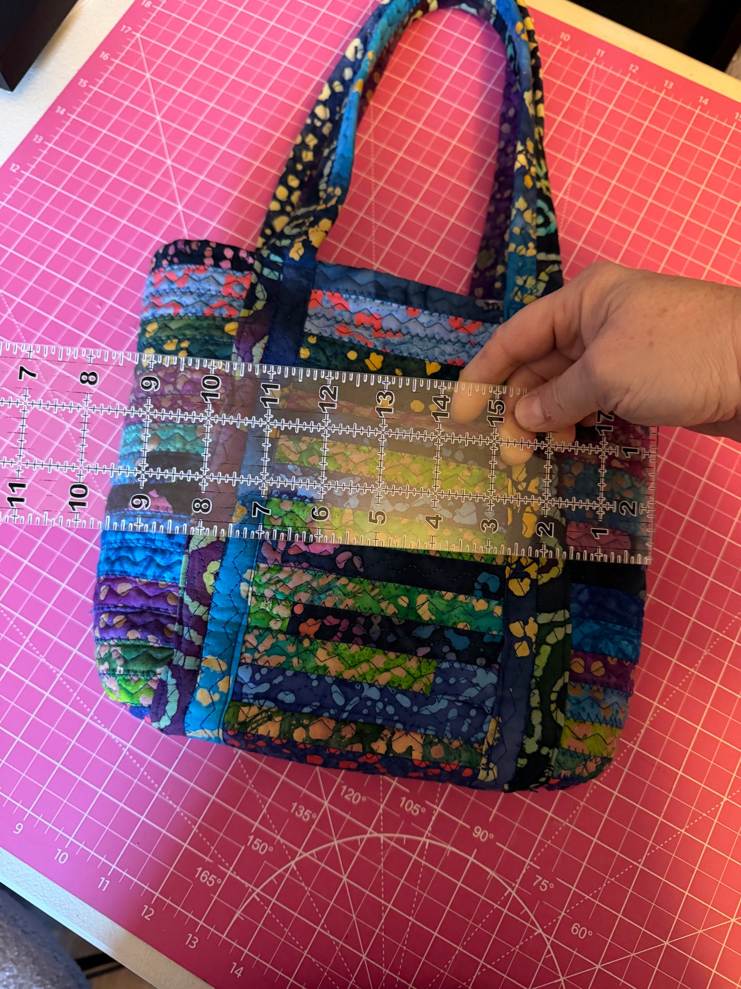 Fabric Strip Tote Bag - Ocean Batiks 0004