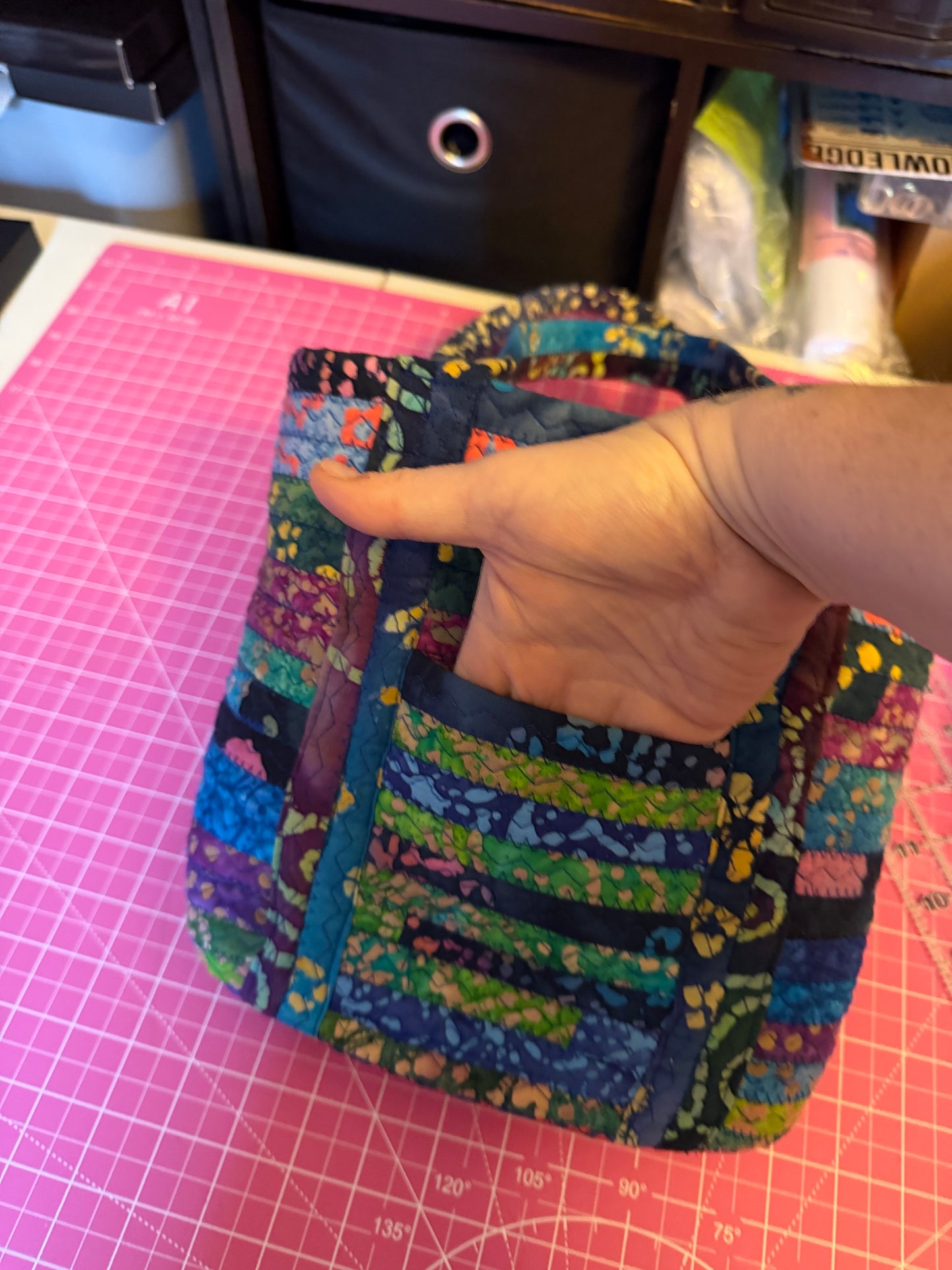 Fabric Strip Tote Bag - Ocean Batiks 0004