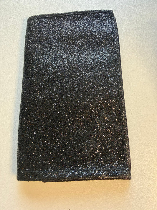 Sale - BLAST FROM THE PAST Card Holder Black Glitter White Inside F04