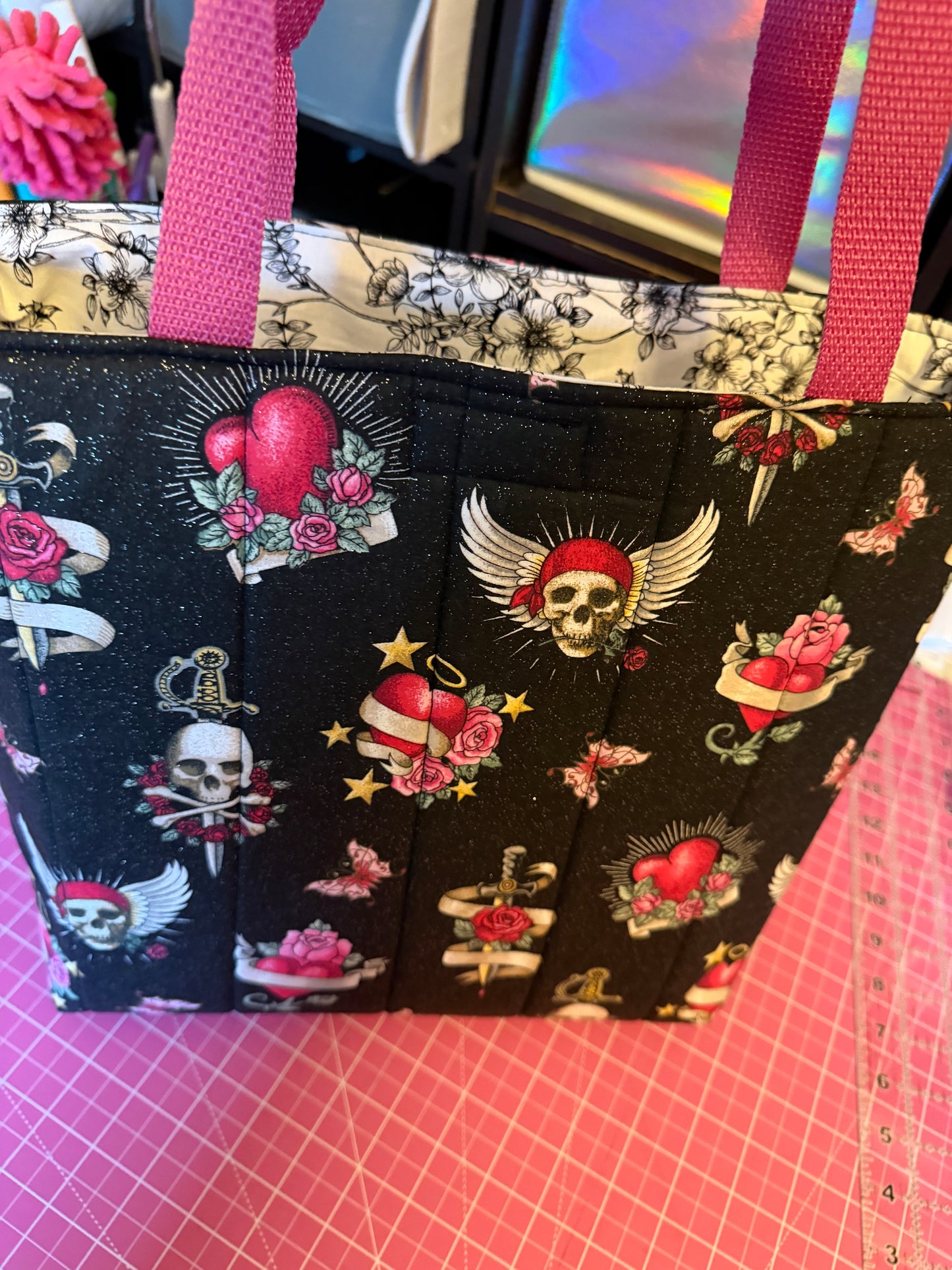 Bag - Tote Bag Hearts & Skulls 0006