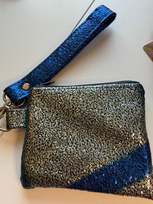 Sale - BLAST FROM THE PAST Wristlet Silver & Blue F17