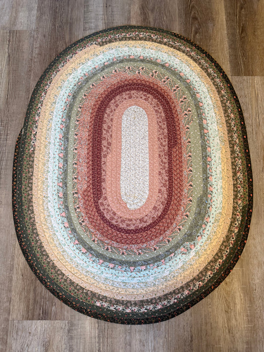 Fabric Strip Rug Oval - Cottage Cutie 0005