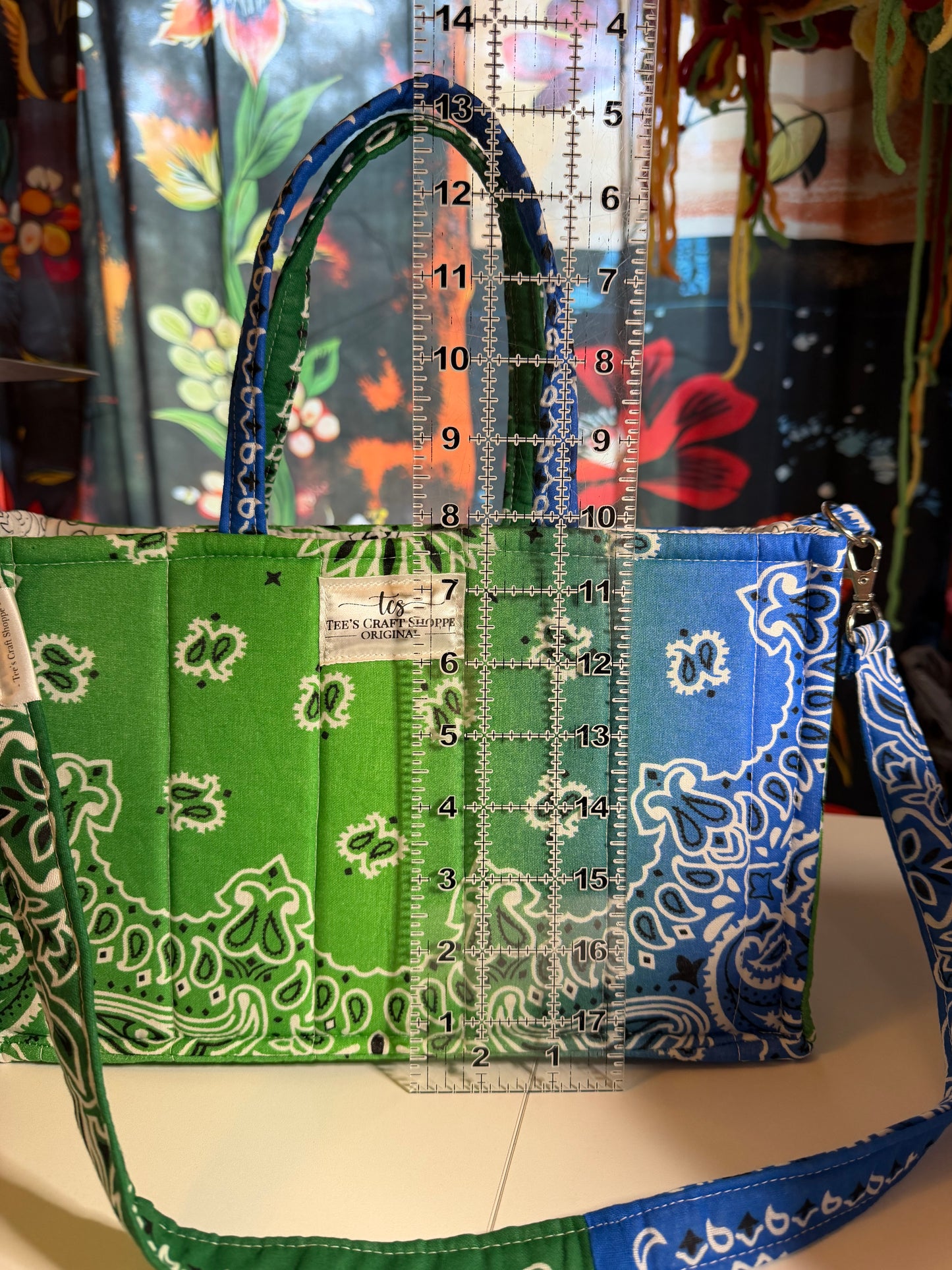 Bag - Bandana Tote, Green/Blue Ombré 0017