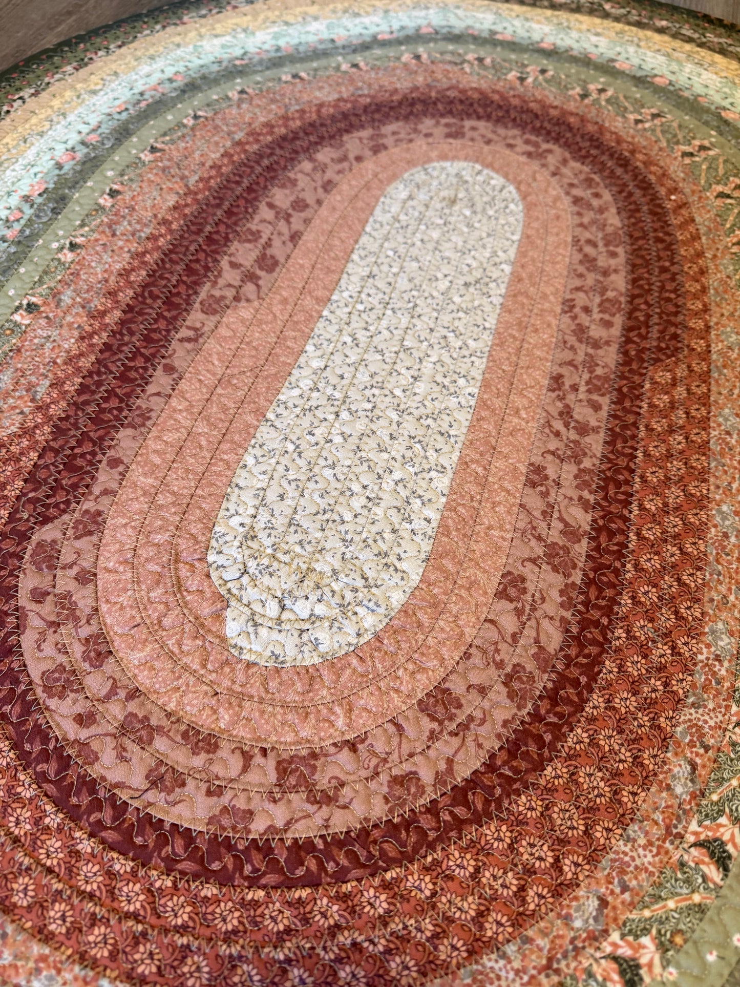 Fabric Strip Rug Oval - Cottage Cutie 0005