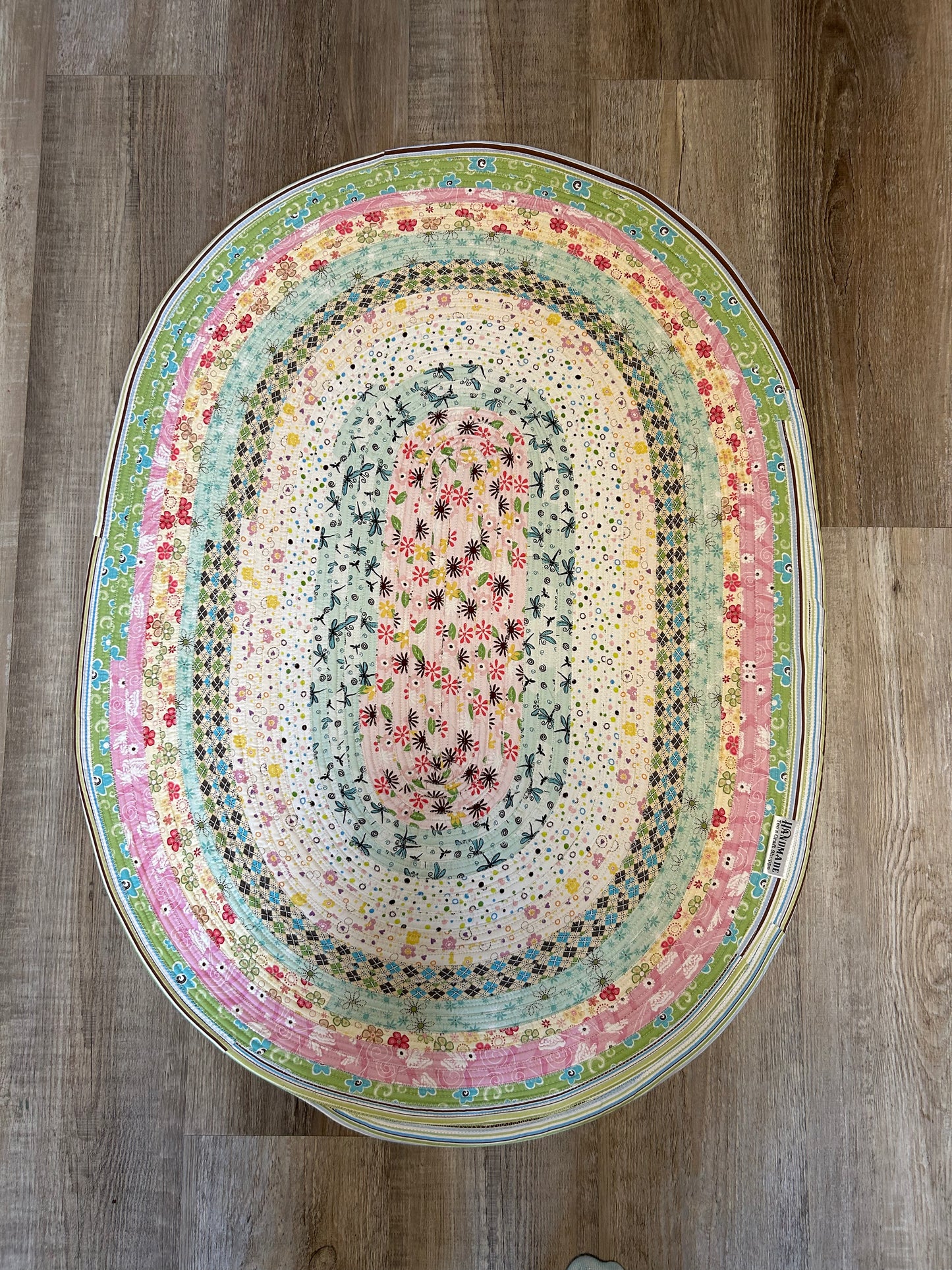Fabric Strip Rug Oval - Happy Spring 0027