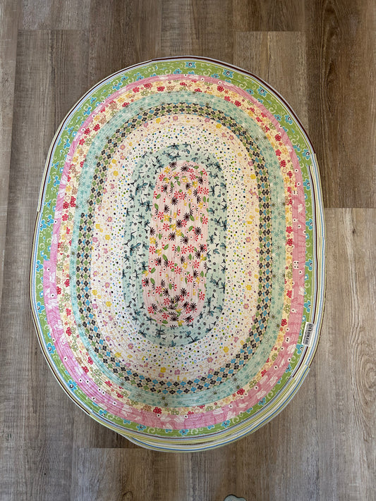 Fabric Strip Rug Oval - Happy Spring 0027