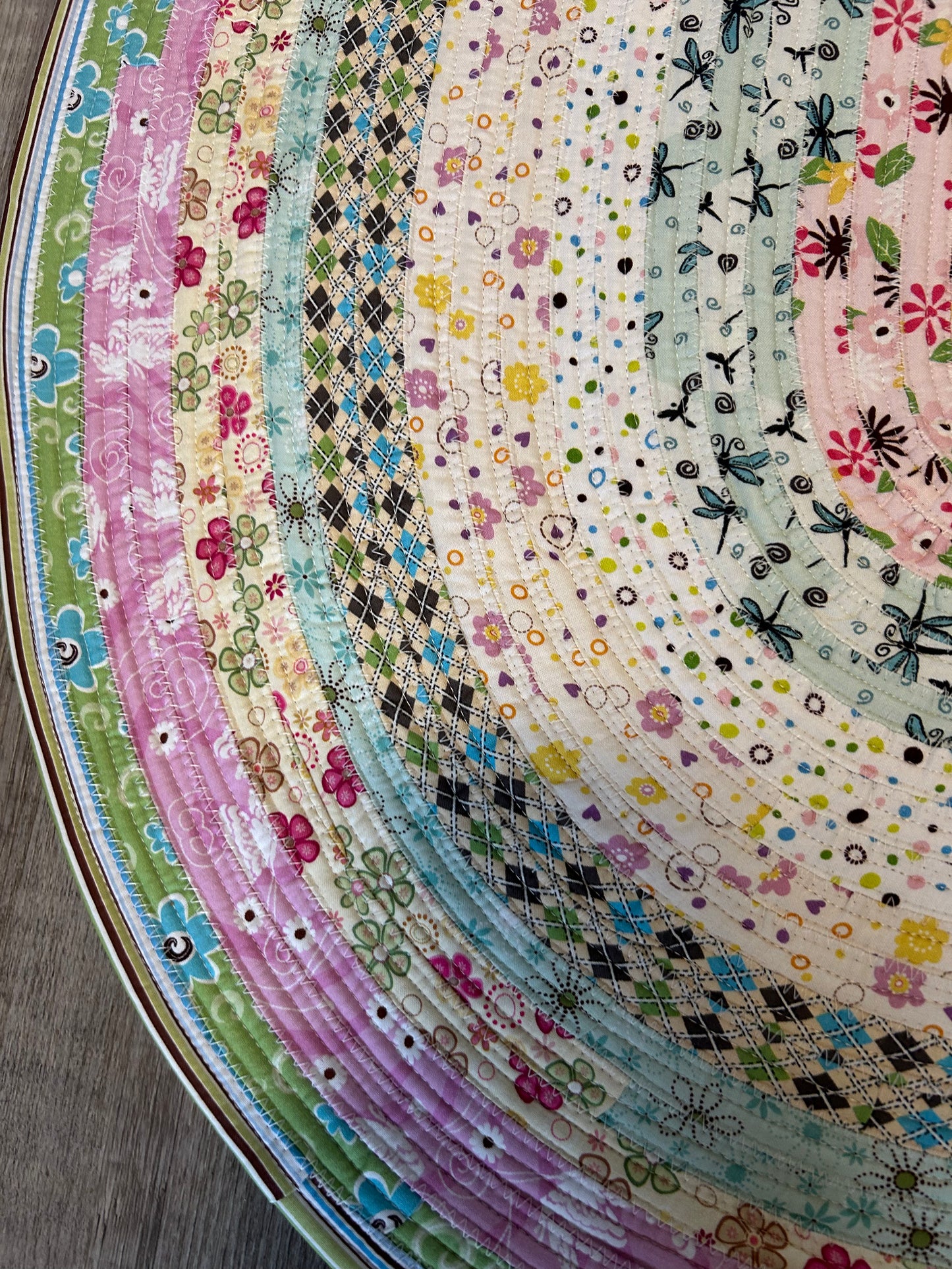Fabric Strip Rug Oval - Happy Spring 0027