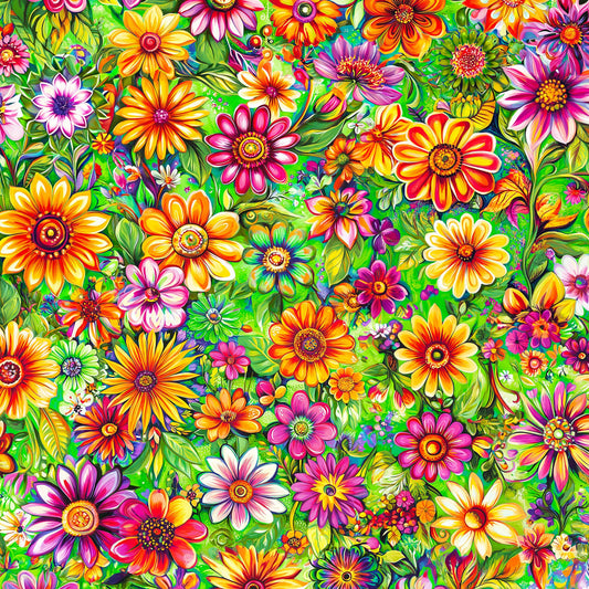 FABRIC - Groovy Floral Garden 1/2 yd