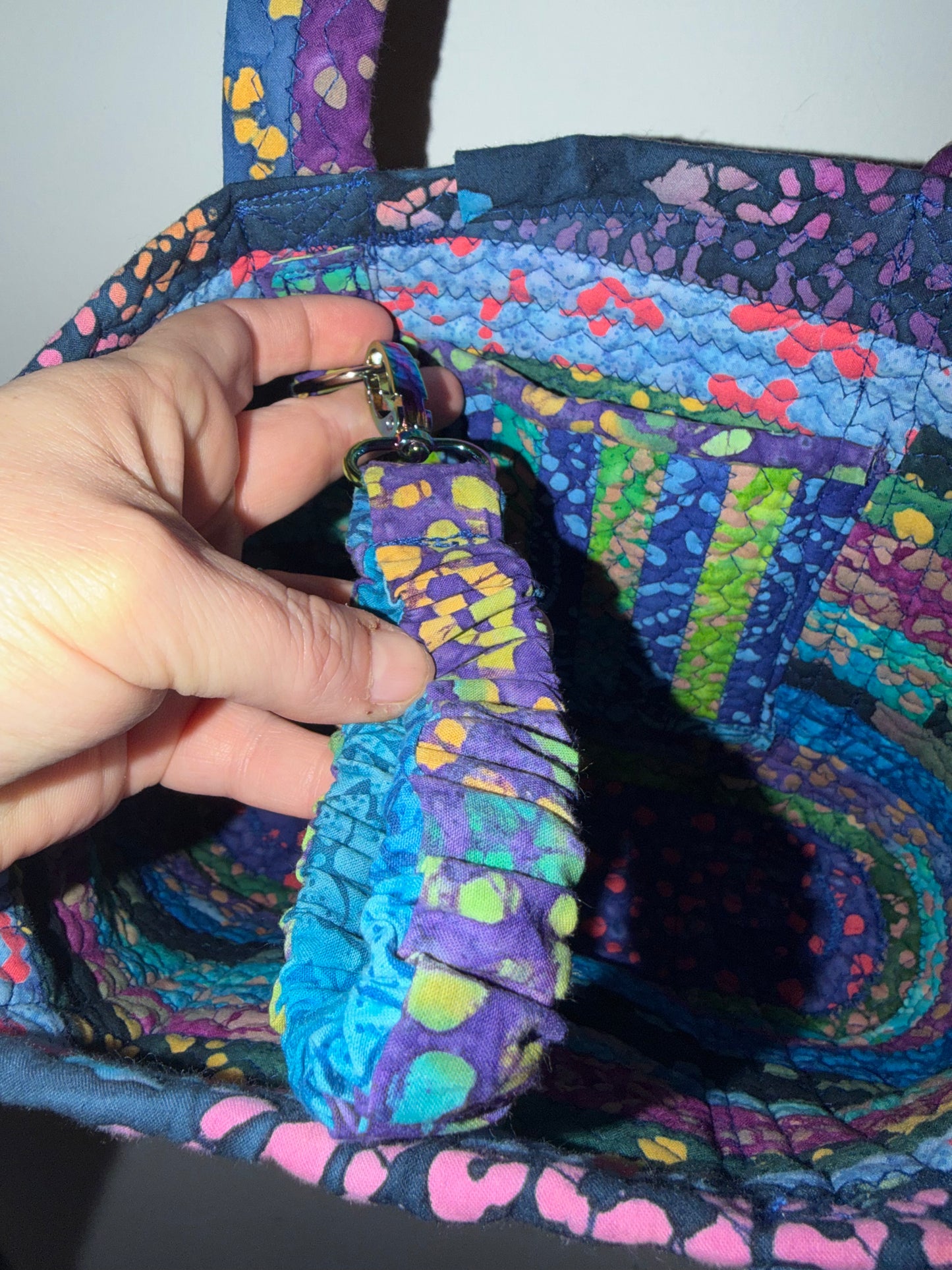 Fabric Strip Tote Bag - Ocean Batik 0007
