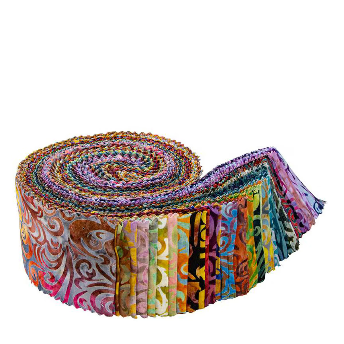 FABRIC - 2.5” Strip Rolls Batiks Elementals Twirl & Swirl