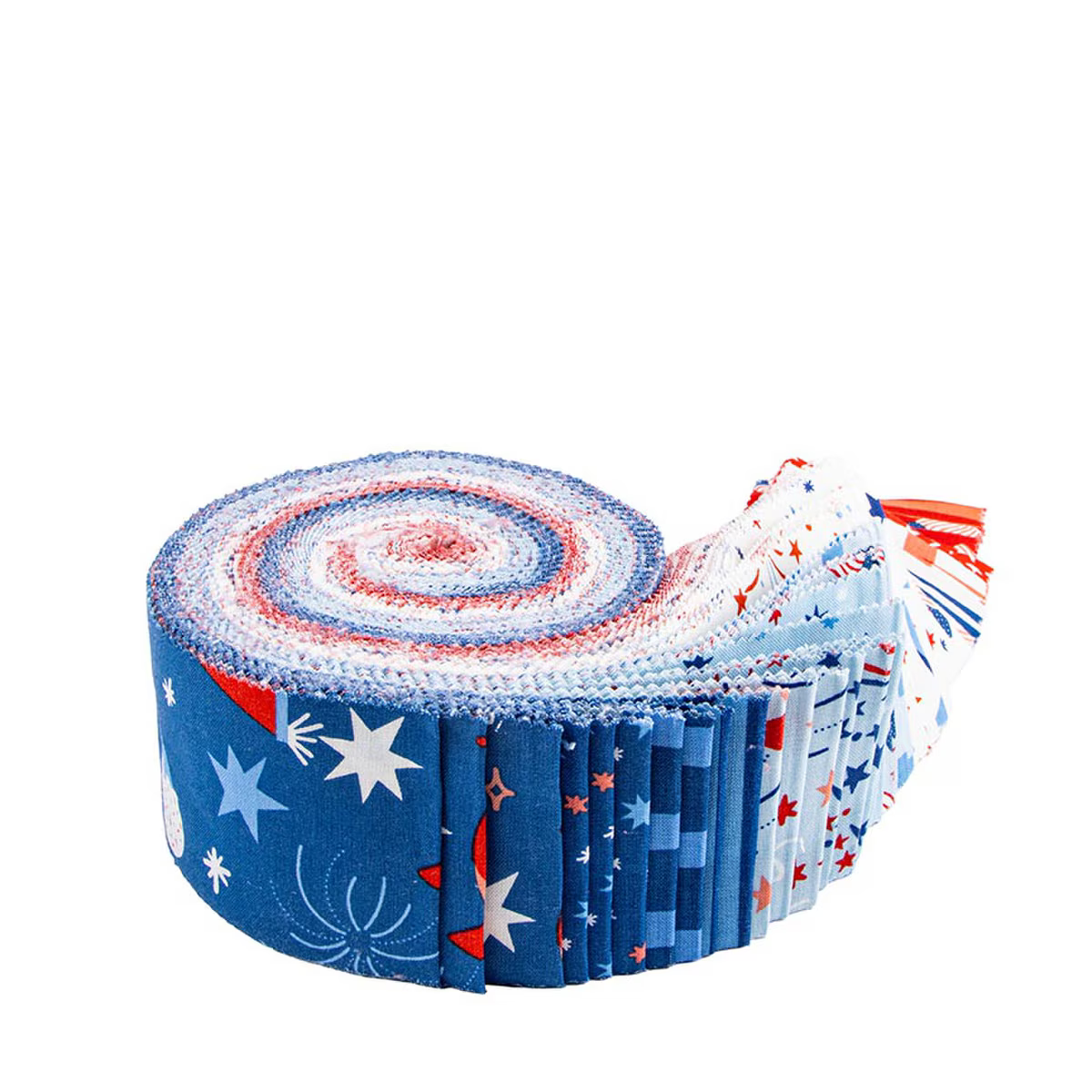 FABRIC - 2.5” Strip Rolls Firecracker