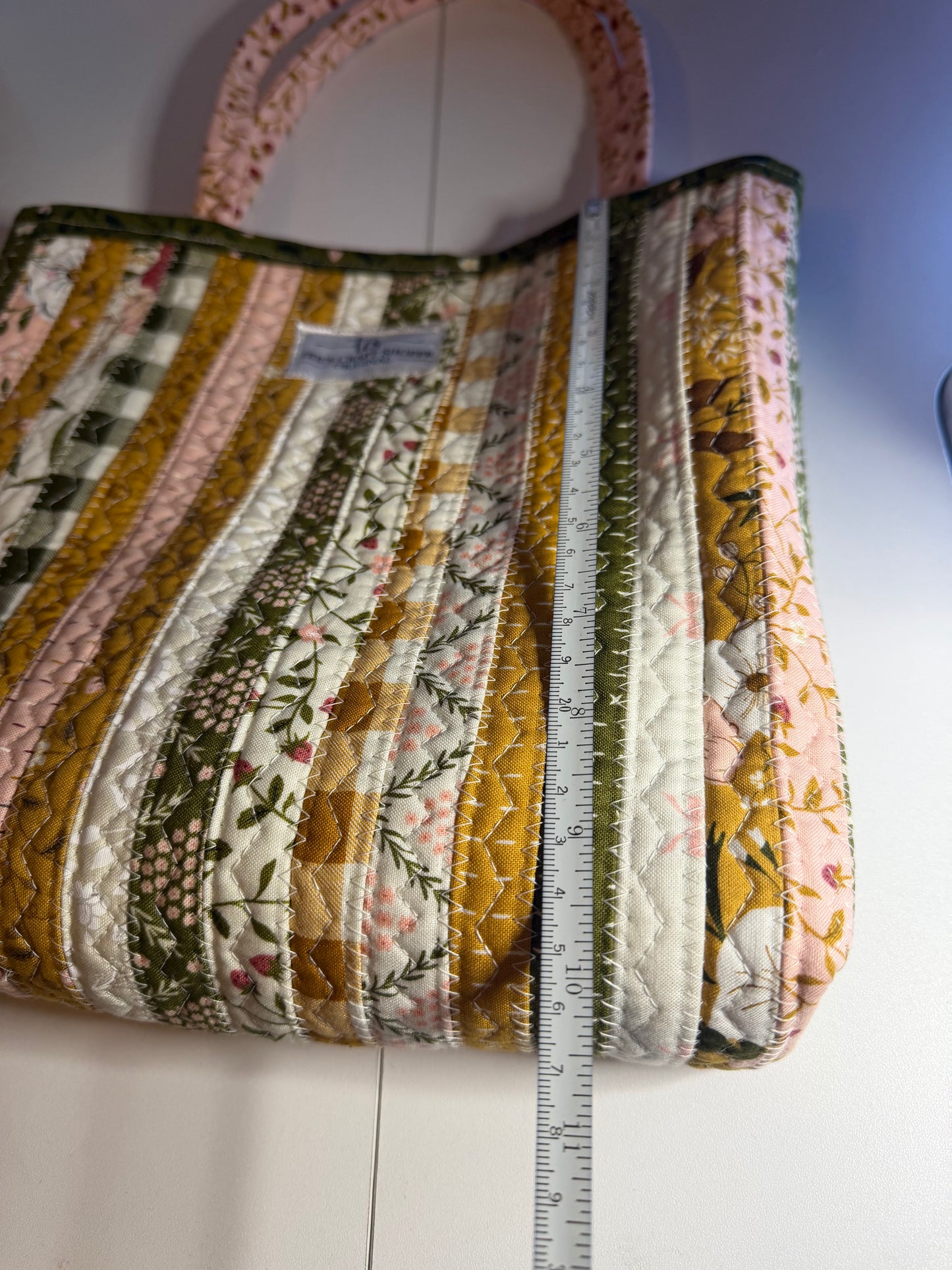 Fabric Strip Tote Bag - Cozy Garden 0008