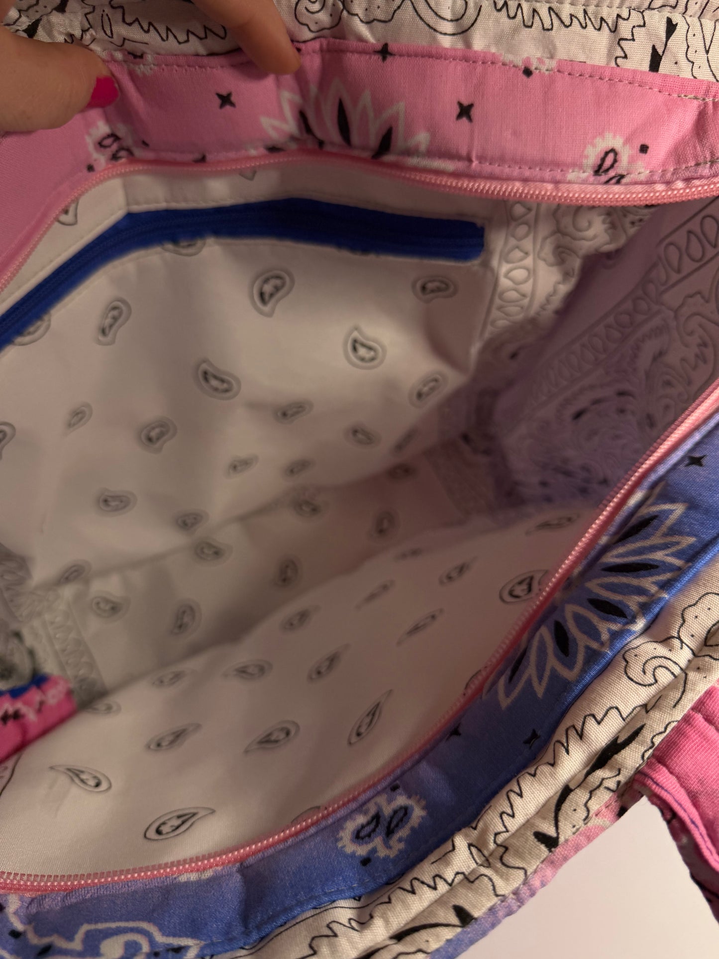 Bag - Bandana Tote, Pink & Blue Ombré 0012