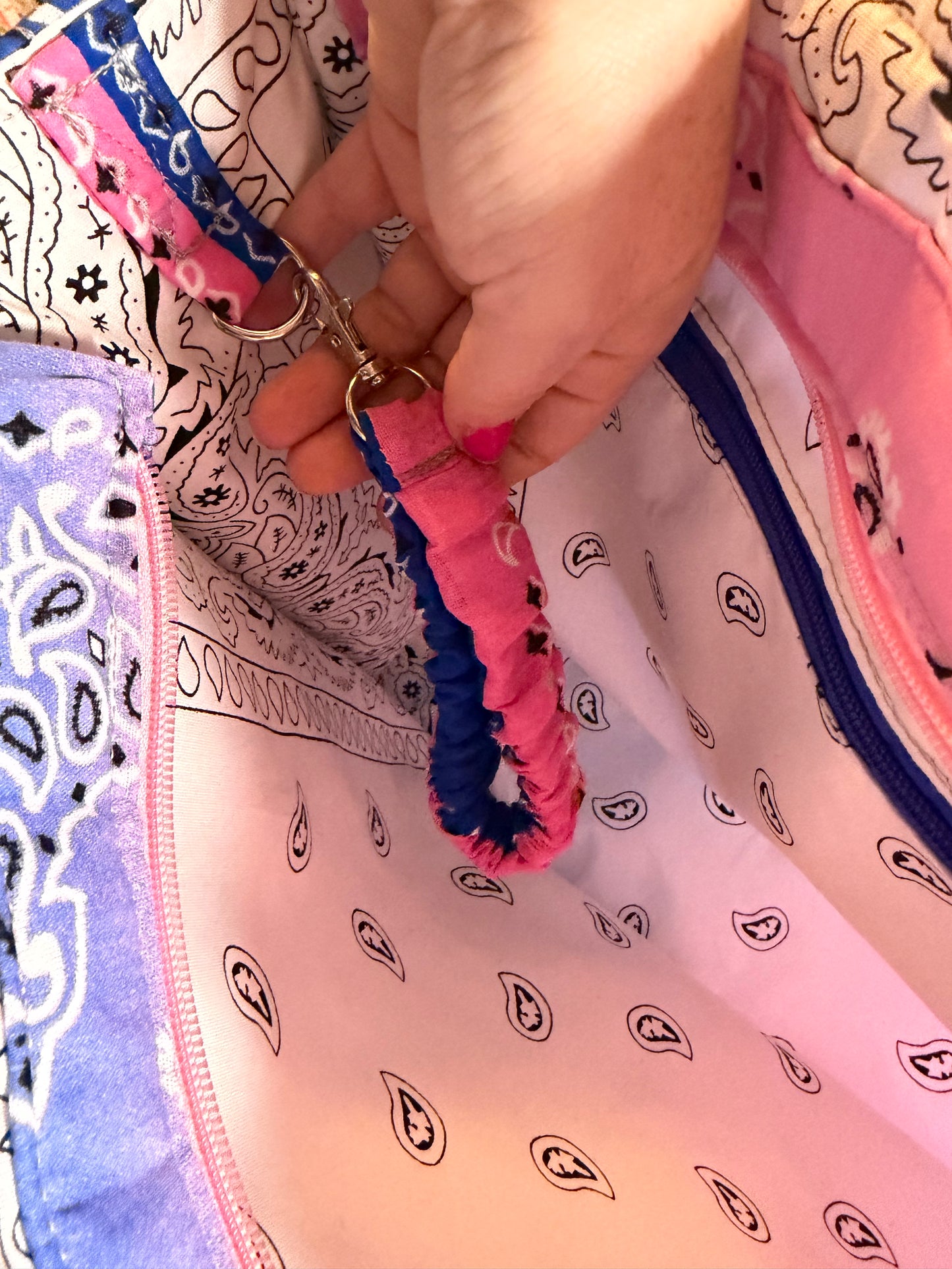 Bag - Bandana Tote, Pink & Blue Ombré 0012