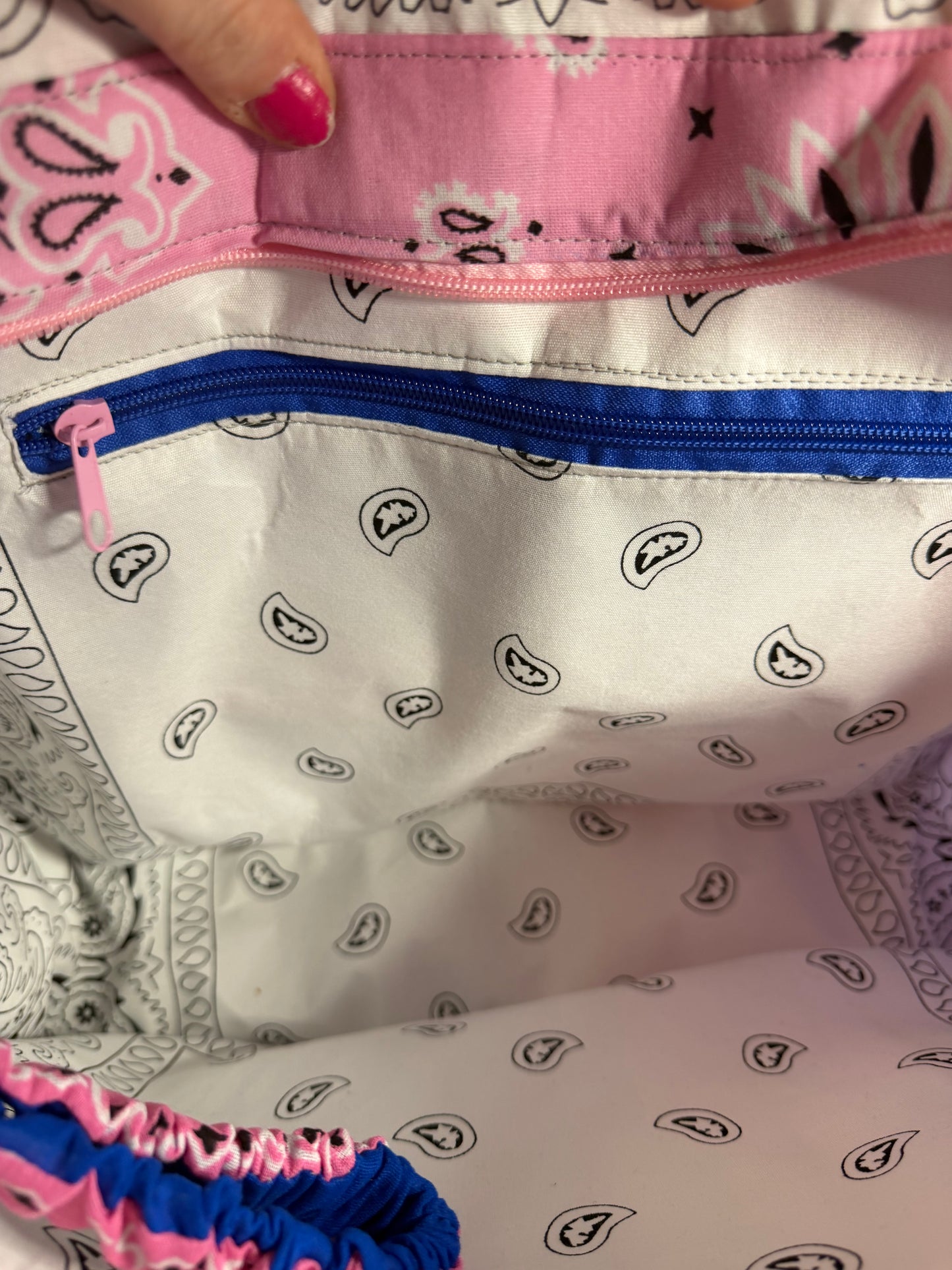 Bag - Bandana Tote, Pink & Blue Ombré 0012