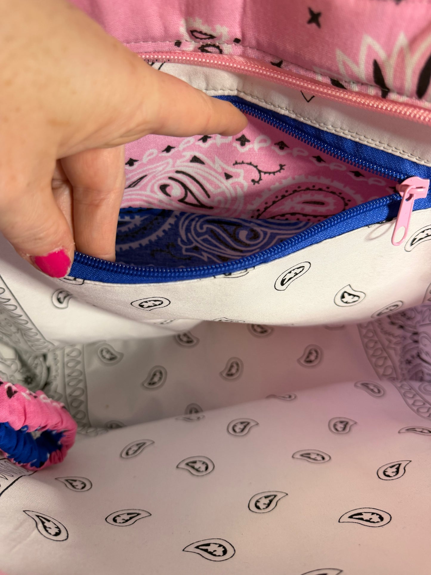 Bag - Bandana Tote, Pink & Blue Ombré 0012