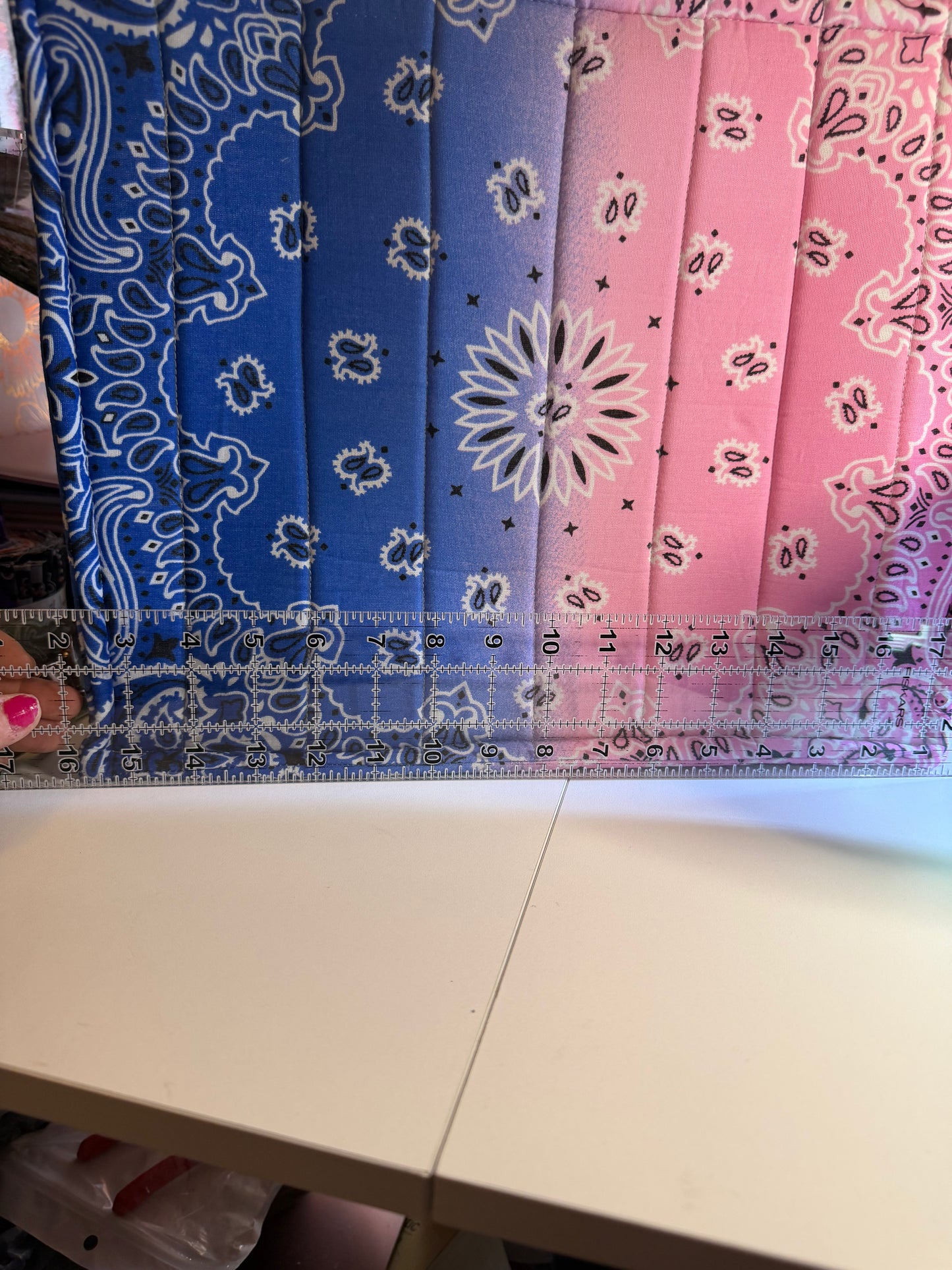 Bag - Bandana Tote, Pink & Blue Ombré 0012
