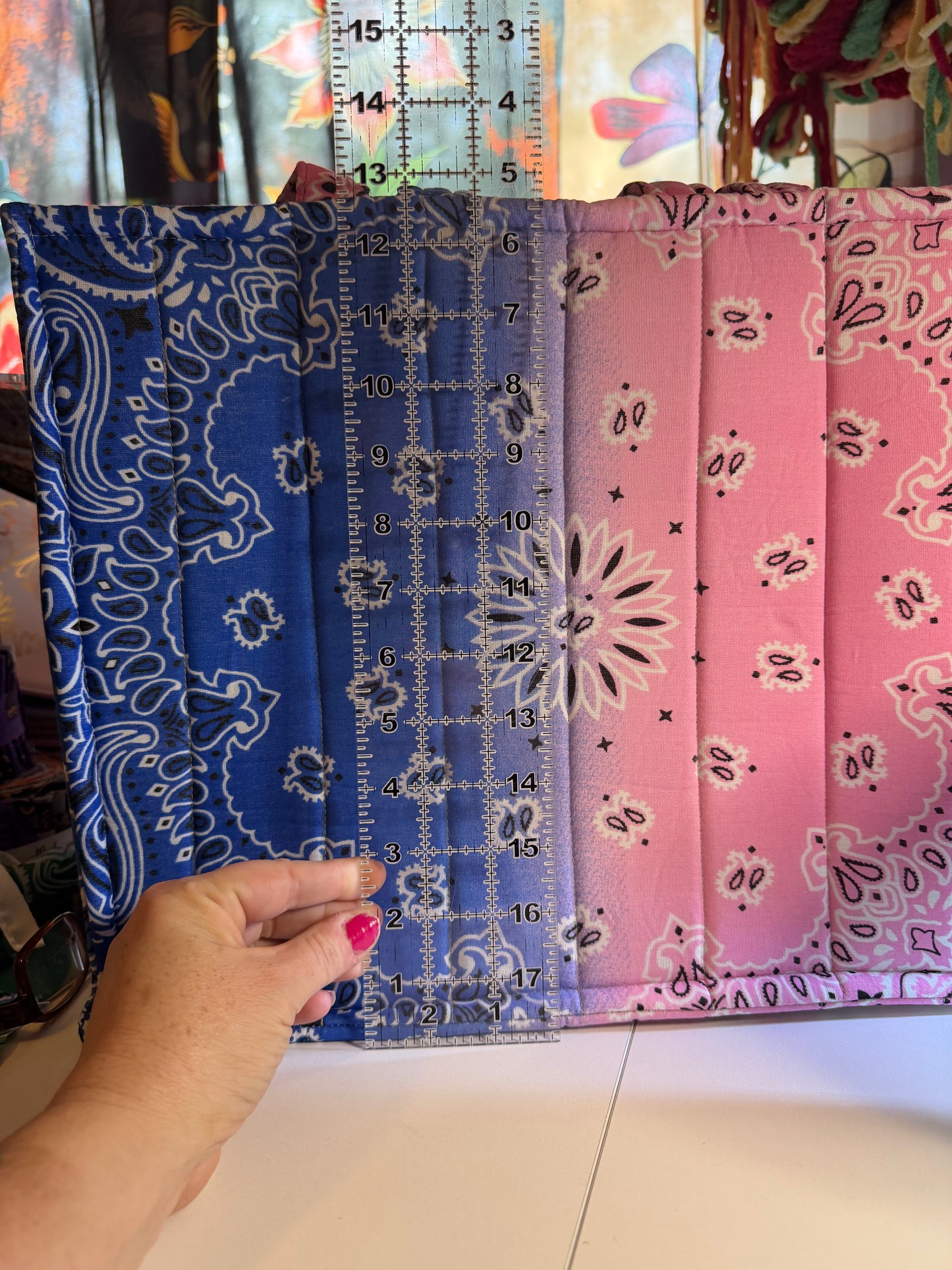 Bag - Bandana Tote, Pink & Blue Ombré 0012