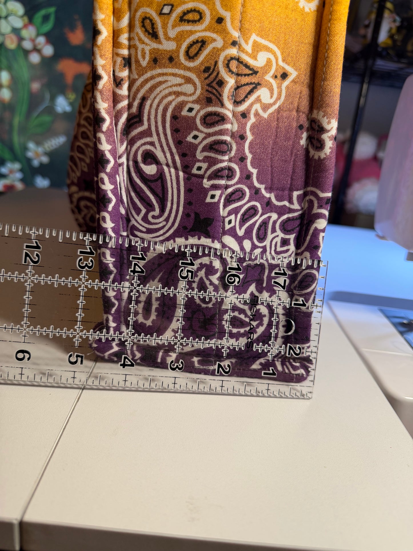 Bag - Bandana Tote, Purple, Yellow, & Red Ombré 0015