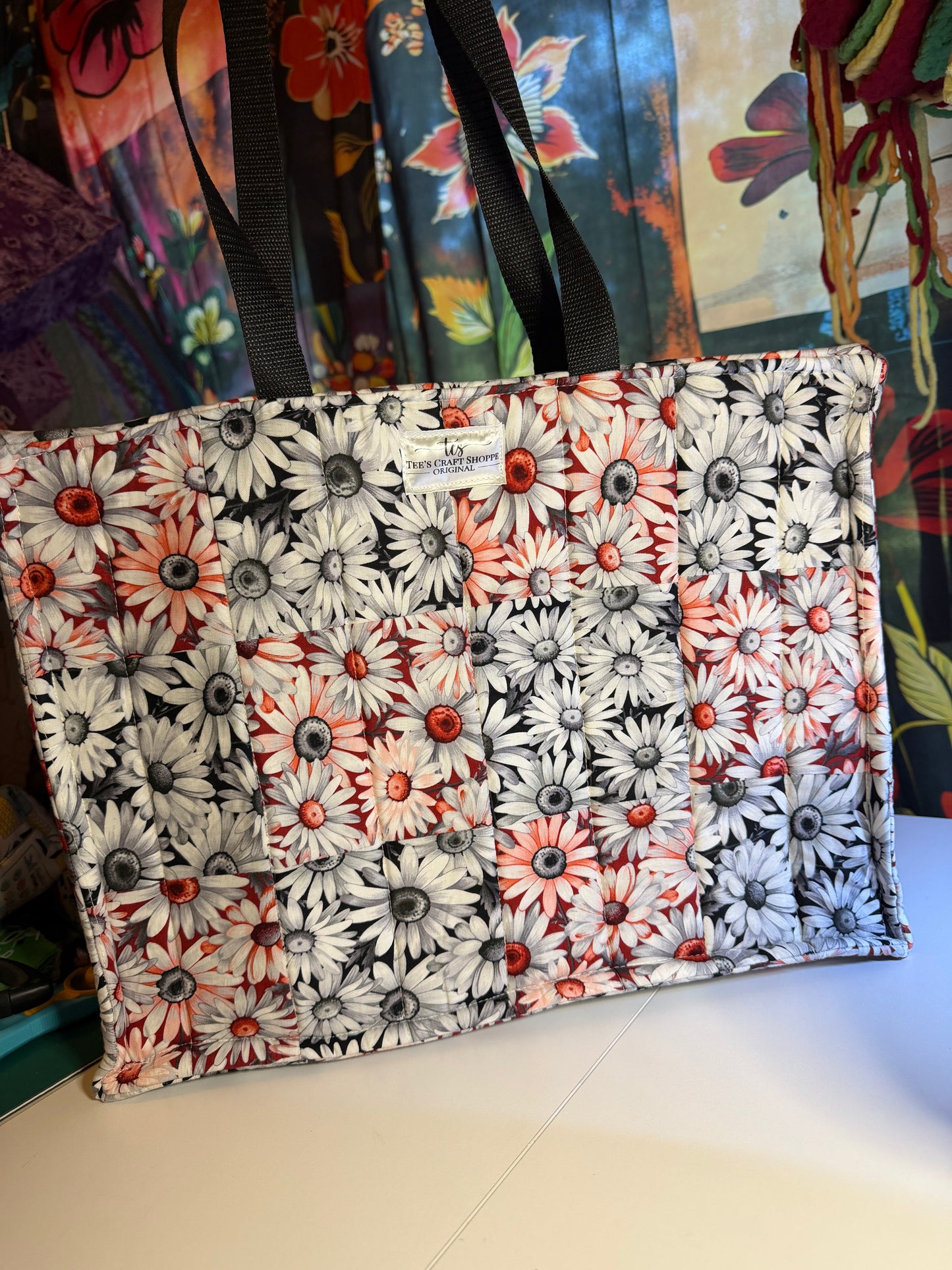 Bag - Quilted Tote, Scarlett Daisies 0016