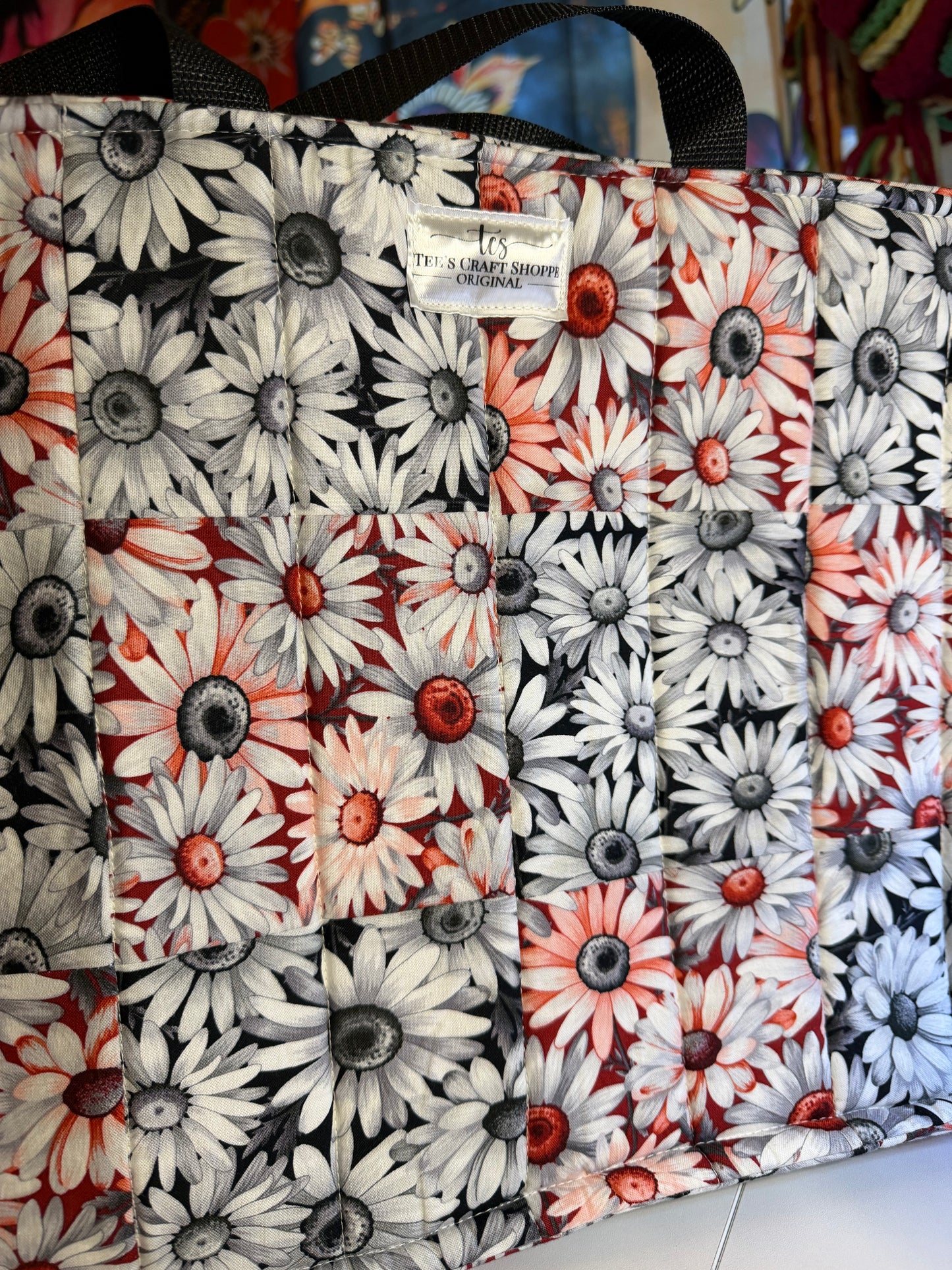 Bag - Quilted Tote, Scarlett Daisies 0016
