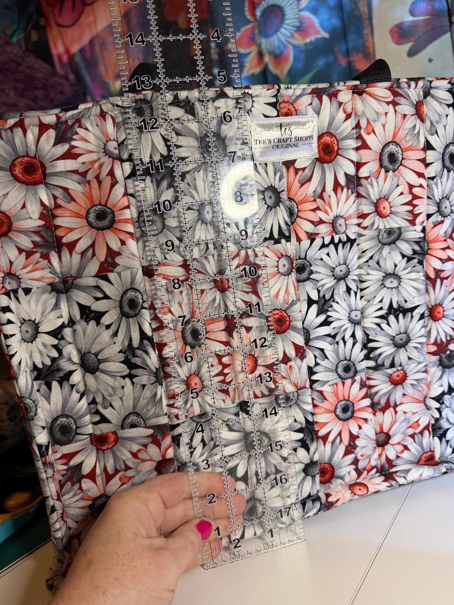 Bag - Quilted Tote, Scarlett Daisies 0016