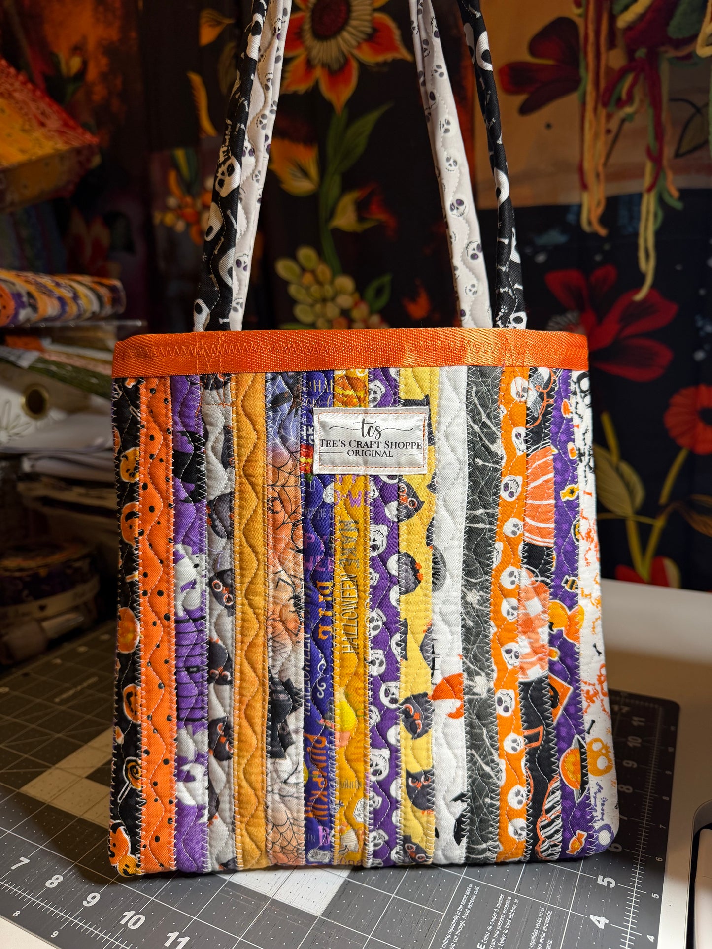 Fabric Strip Tote Bag - Halloween 0018