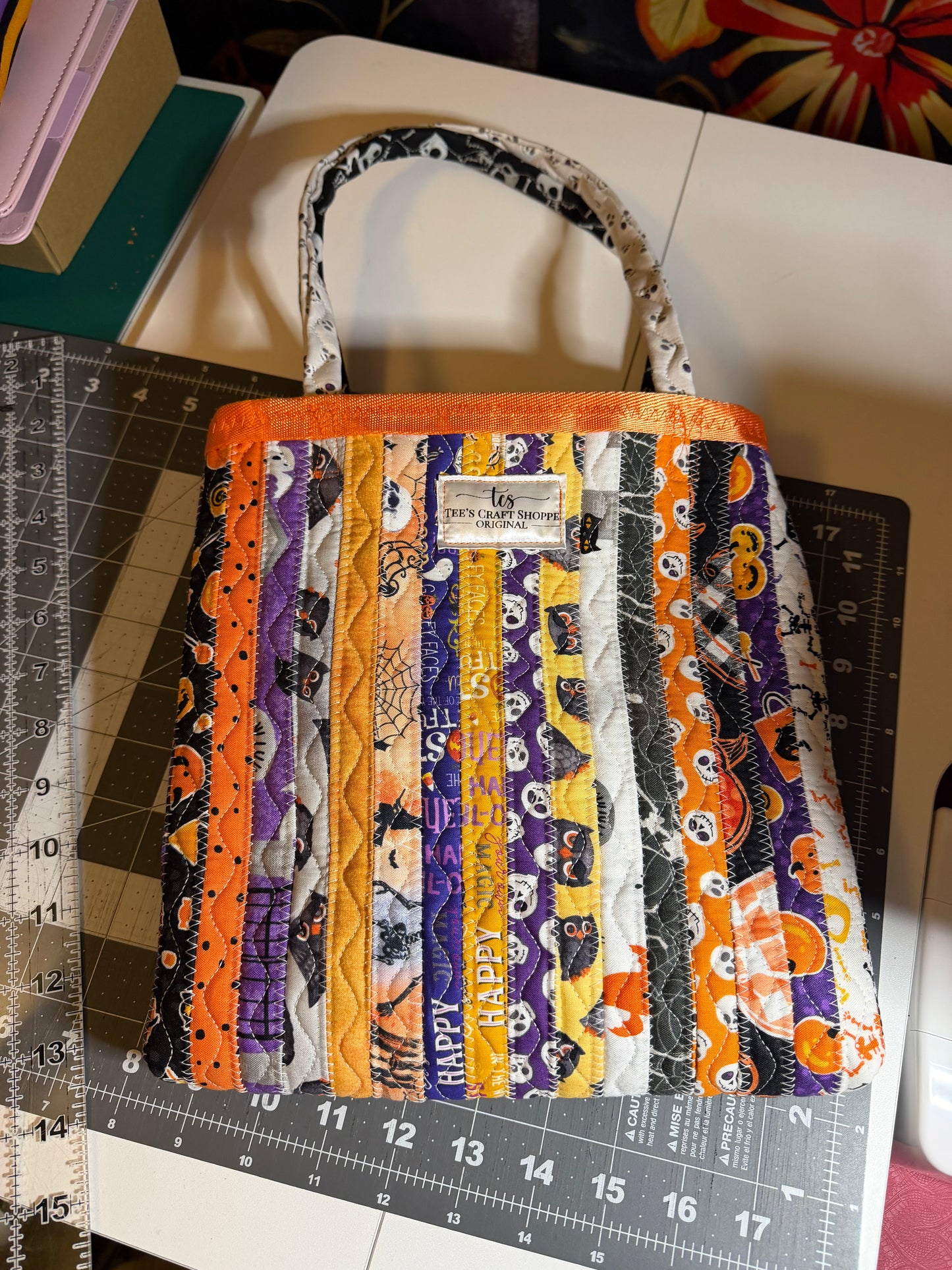 Fabric Strip Tote Bag - Halloween 0019