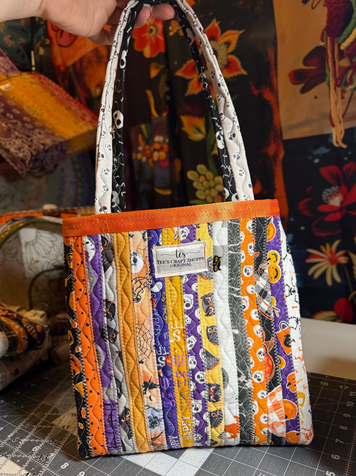 Fabric Strip Tote Bag - Halloween 0019