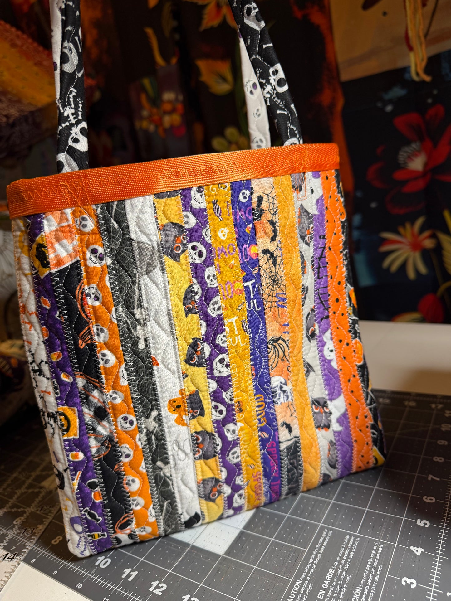 Fabric Strip Tote Bag - Halloween 0019