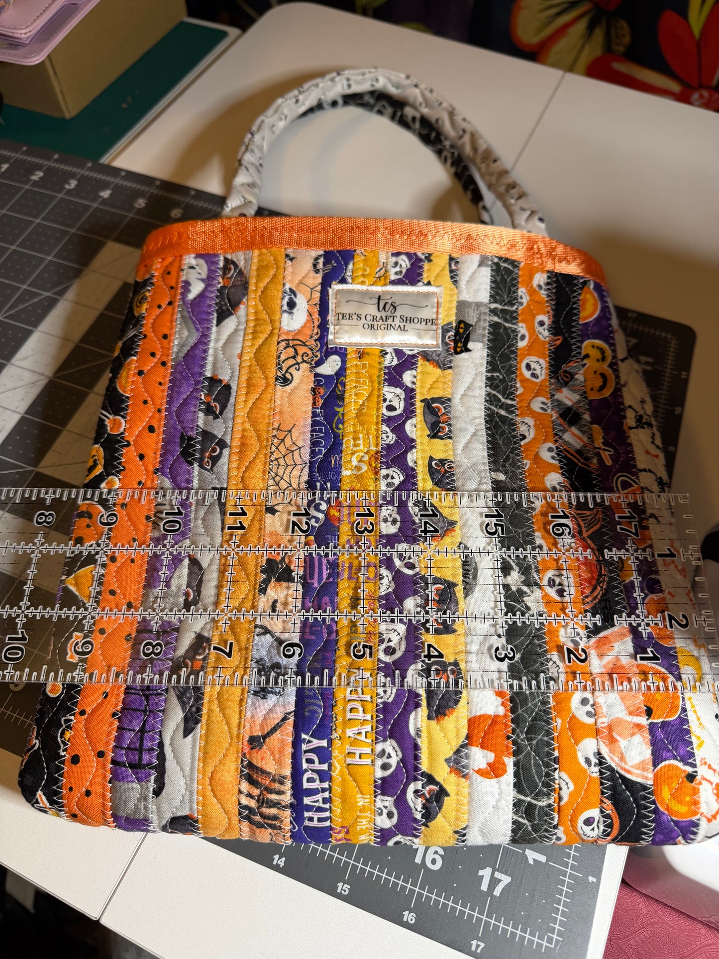 Fabric Strip Tote Bag - Halloween 0019