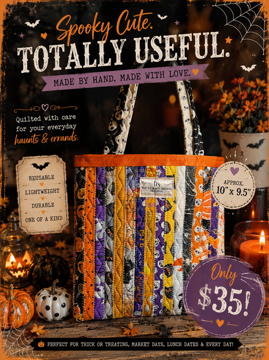 Fabric Strip Tote Bag - Halloween 0018